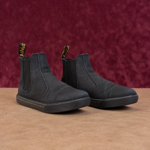Dr Martens Women Makela Black canvas Slip on Ankle Chelsea Boots sz 5US EUR36 - Picture 1 of 8